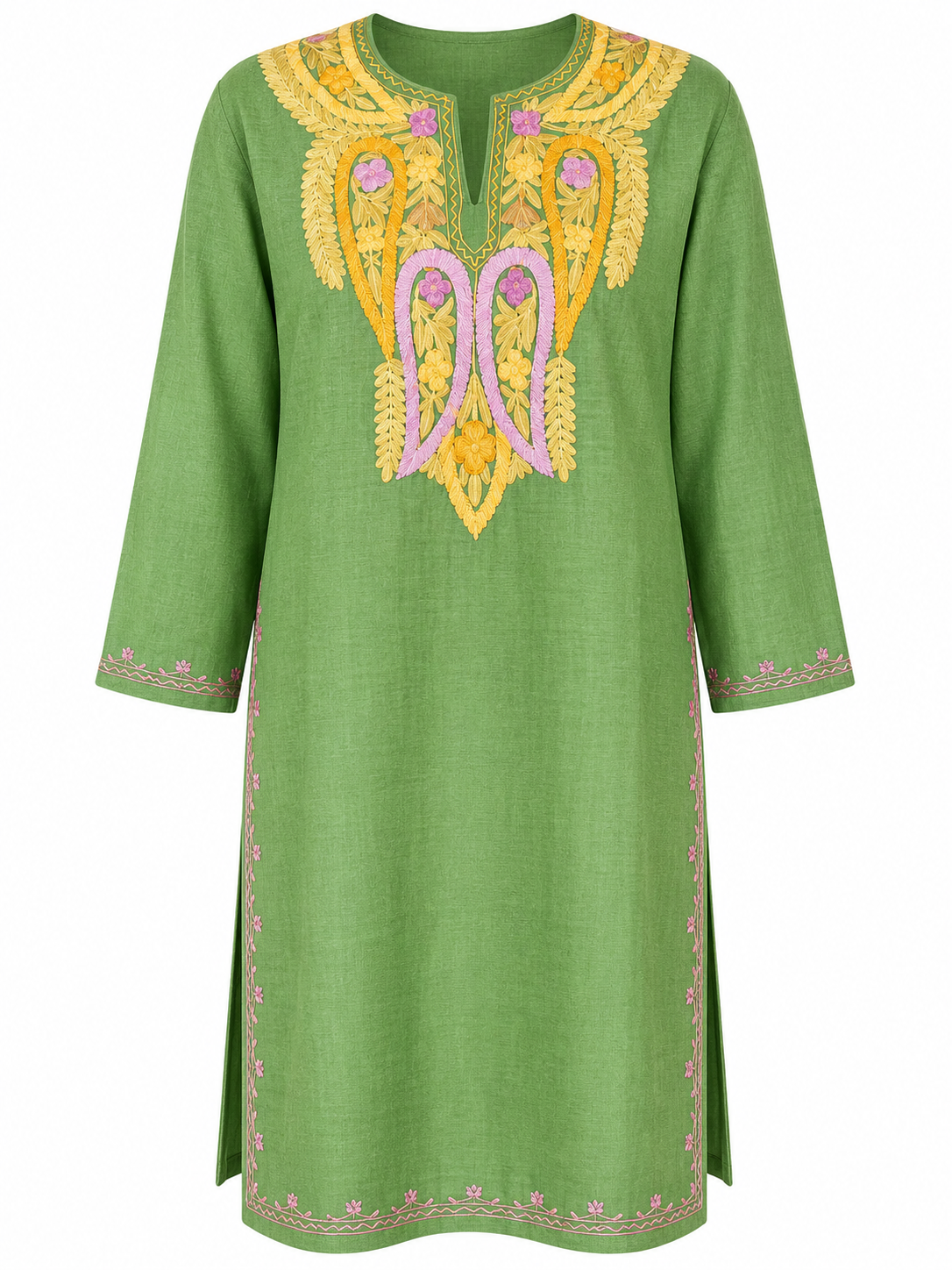 Kashmir Aari cotton Co-Ord Set | Dark Green